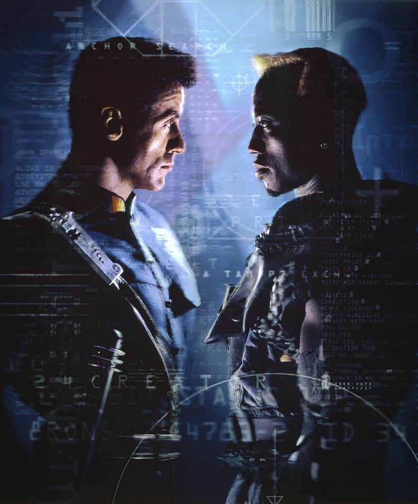 Sylvester Stallone and Wesley Snipes in Demolition Man (1993)
