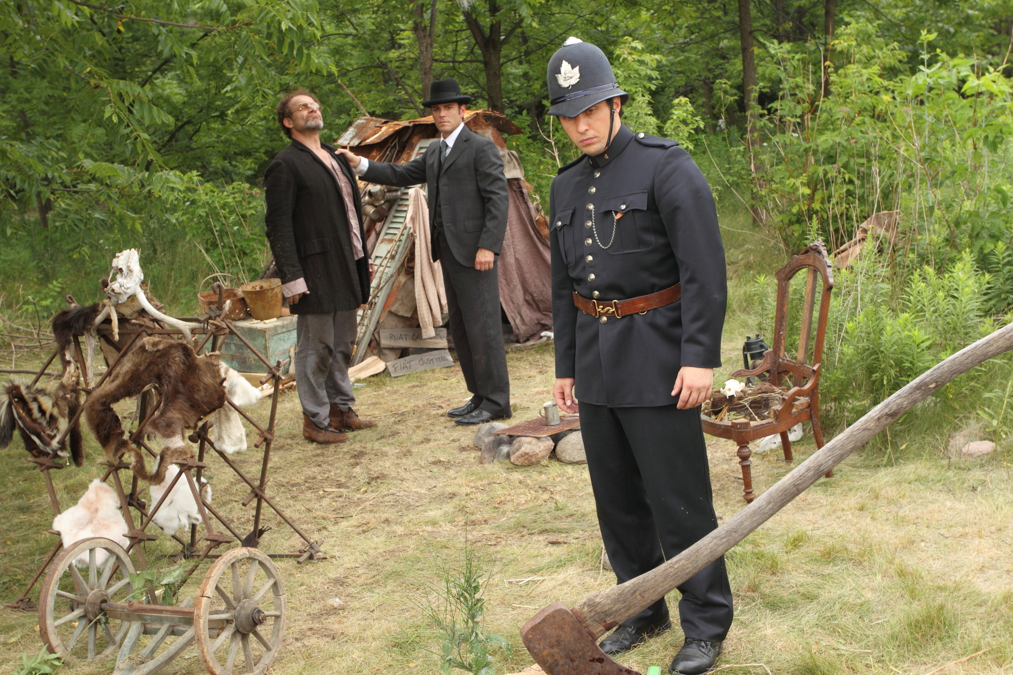 Yannick Bisson, Daniel Kash, and Jonny Harris in Murdoch Mysteries (2008)