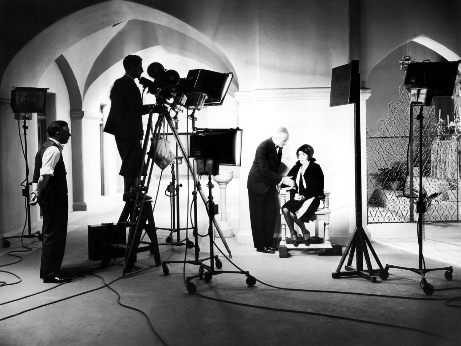 Clarence Brown, Dorothy Sebastian, and Lewis Stone in A Woman of Affairs (1928)