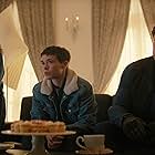 Elliot Page, Christos Kalohoridis, Tom Hopper, and Emmy Raver-Lampman in The Umbrella Academy (2019)