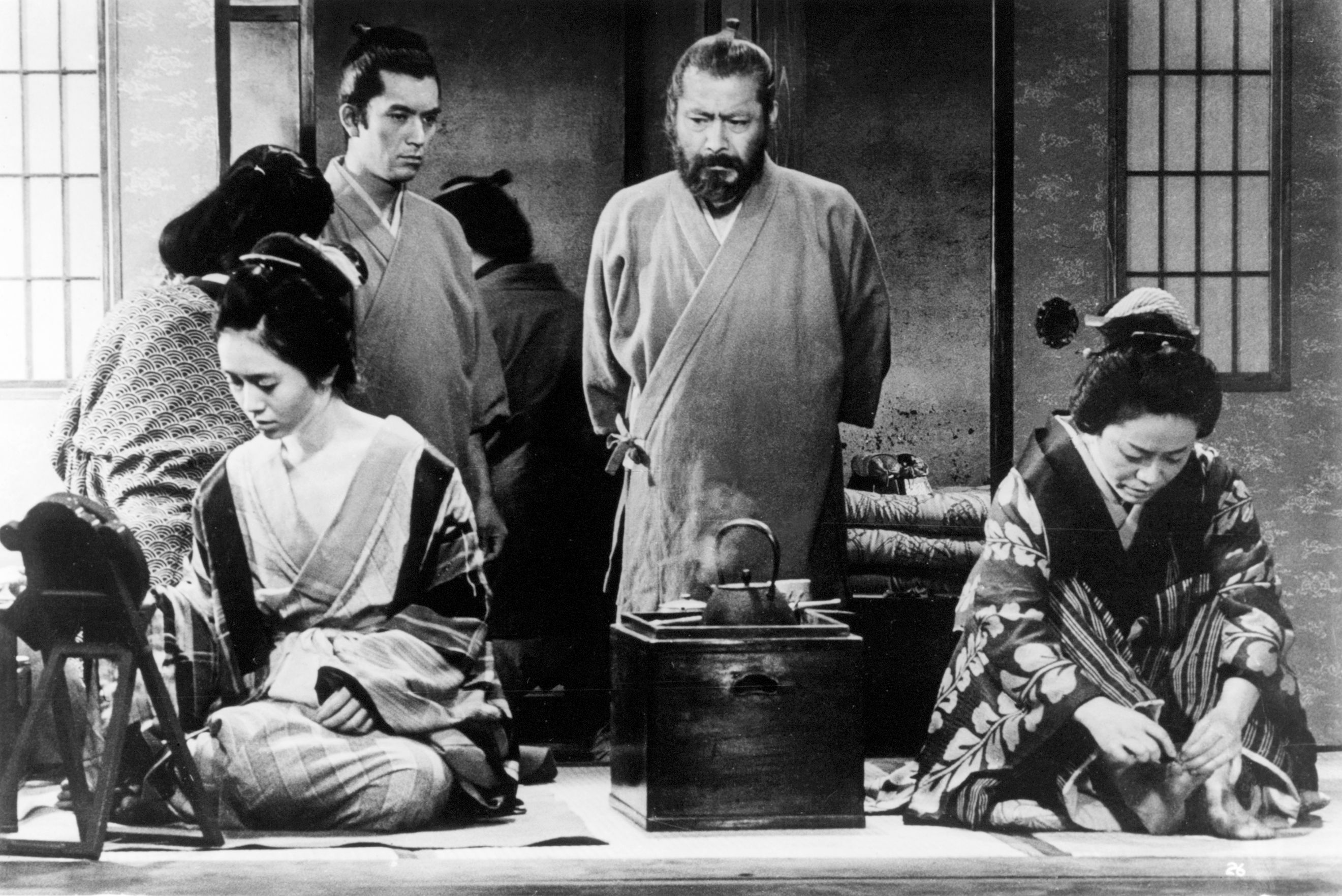 Toshirô Mifune, Yûzô Kayama, and Haruko Sugimura in Red Beard (1965)