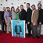 Macon Blair, John Merriman, Jason Newman, Lee Eddy, Craig Elrod, Nathan Smith, Michael Bartnett, Evan Smith, Michael Mobley, and Ben Prosser at an event for Mustang Island (2017)