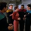 Terry Farrell, Colm Meaney, Nana Visitor, Avery Brooks, and Alexander Siddig in Star Trek: Deep Space Nine (1993)