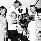 Leonard Nimoy, William Shatner, DeForest Kelley, Gene Roddenberry, and Robert Wise in Star Trek: The Motion Picture (1979)