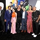 Charlize Theron, Vin Diesel, Jordana Brewster, Sung Kang, Shad Moss, Justin Lin, Ludacris, Tyrese Gibson, and Anna Sawai at an event for F9: The Fast Saga (2021)