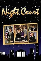 Harry Anderson, Selma Diamond, Ellen Foley, John Larroquette, Charles Robinson, and Richard Moll in Night Court (1984)