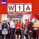 Jonathan Bailey, Hugh Bonneville, Monica Dolan, Sarah Parish, Nina Sosanya, Jessica Hynes, Jason Watkins, David Westhead, Ophelia Lovibond, Rufus Jones, and Hugh Skinner in W1A (2014)