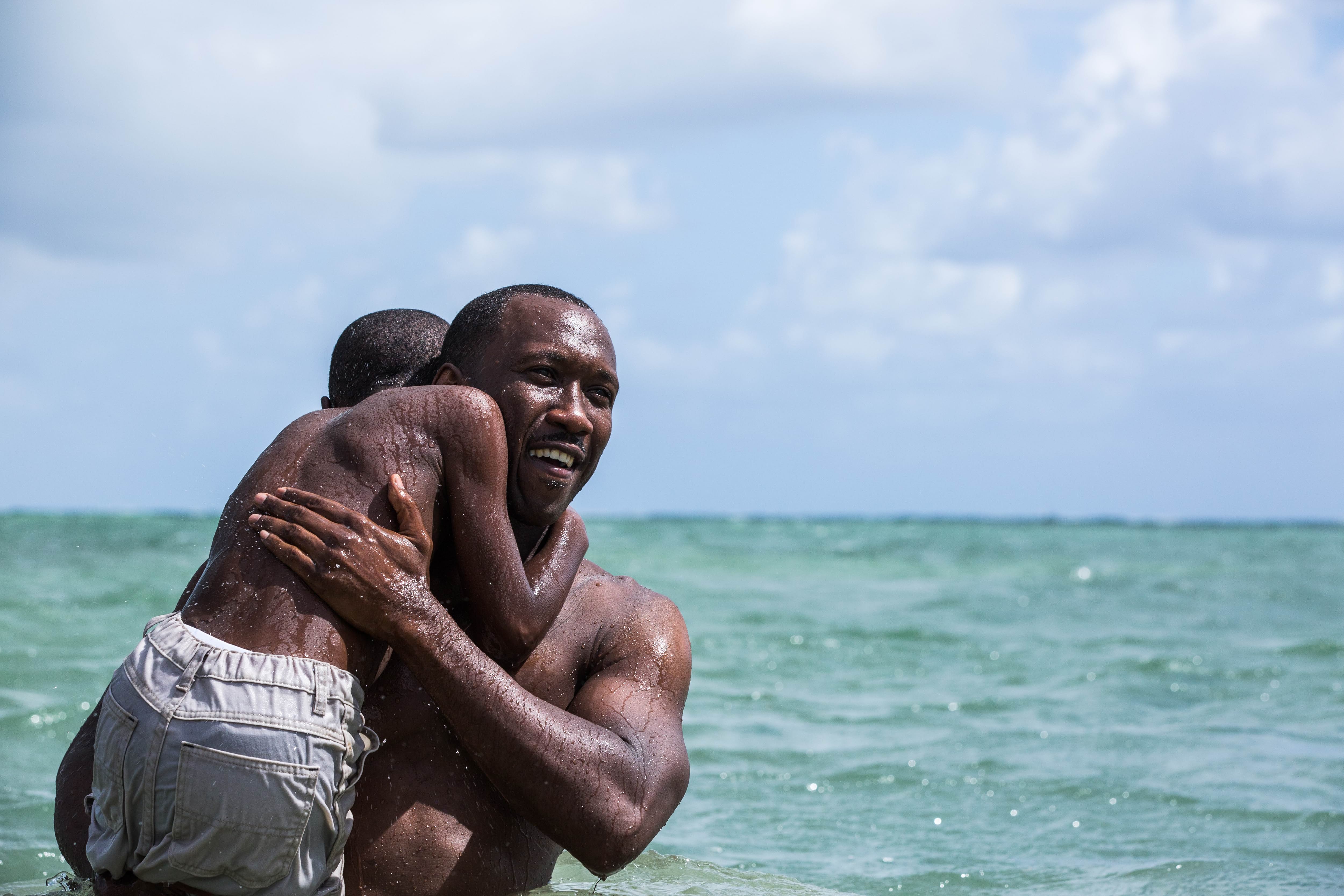 Mahershala Ali and Alex R. Hibbert in Moonlight (2016)