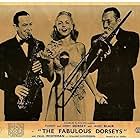 Janet Blair, Jimmy Dorsey, and Tommy Dorsey in The Fabulous Dorseys (1947)