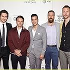 Nat Wolff, Adam Long, Brian Marc, Dan Krauss and Alexander Skarsgard at the Tribeca Film Festival premiere of their film The Kill Team (A24)