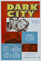 Charlton Heston, Lizabeth Scott, and Jack Webb in Dark City (1950)