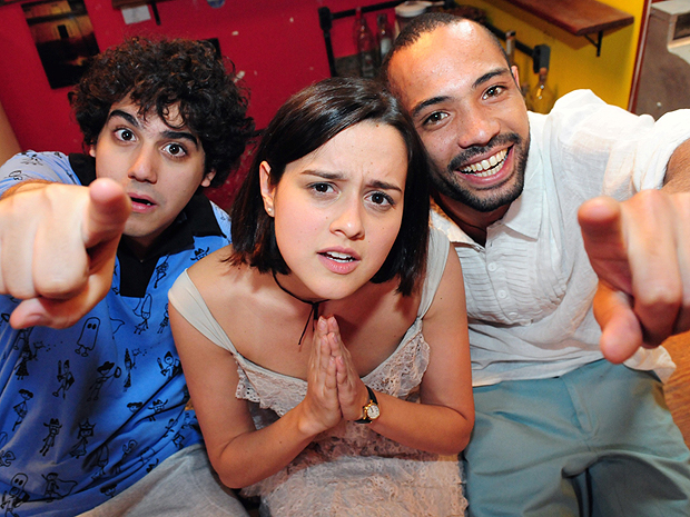 Silvio Guindane, George Sauma, and Karen Coelho in Open Bar (2010)