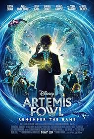 Judi Dench, Colin Farrell, Josh Gad, Nonso Anozie, Lara McDonnell, Tamara Smart, and Ferdia Shaw in Artemis Fowl (2020)