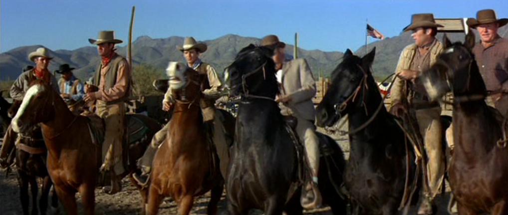 Jim Burk, Chuck Hayward, Boyd 'Red' Morgan, Hal Needham, Dean Smith, and Jerry Van Dyke in McLintock! (1963)