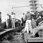 Kirk Douglas, Peter Lorre, James Mason, Richard Fleischer, and Elmo Williams in 20,000 Leagues Under the Sea (1954)