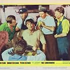 Robert Mitchum, Peter Ustinov, Ronald Fraser, and Chips Rafferty in The Sundowners (1960)
