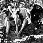 Maureen O'Sullivan, Johnny Weissmuller, and Cheetah in Tarzan the Ape Man (1932)