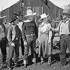 Buzz Barton, Rex Bell, Stanley Blystone, Ruth Mix, Francis Walker, and Roger Williams in Saddle Aces (1935)