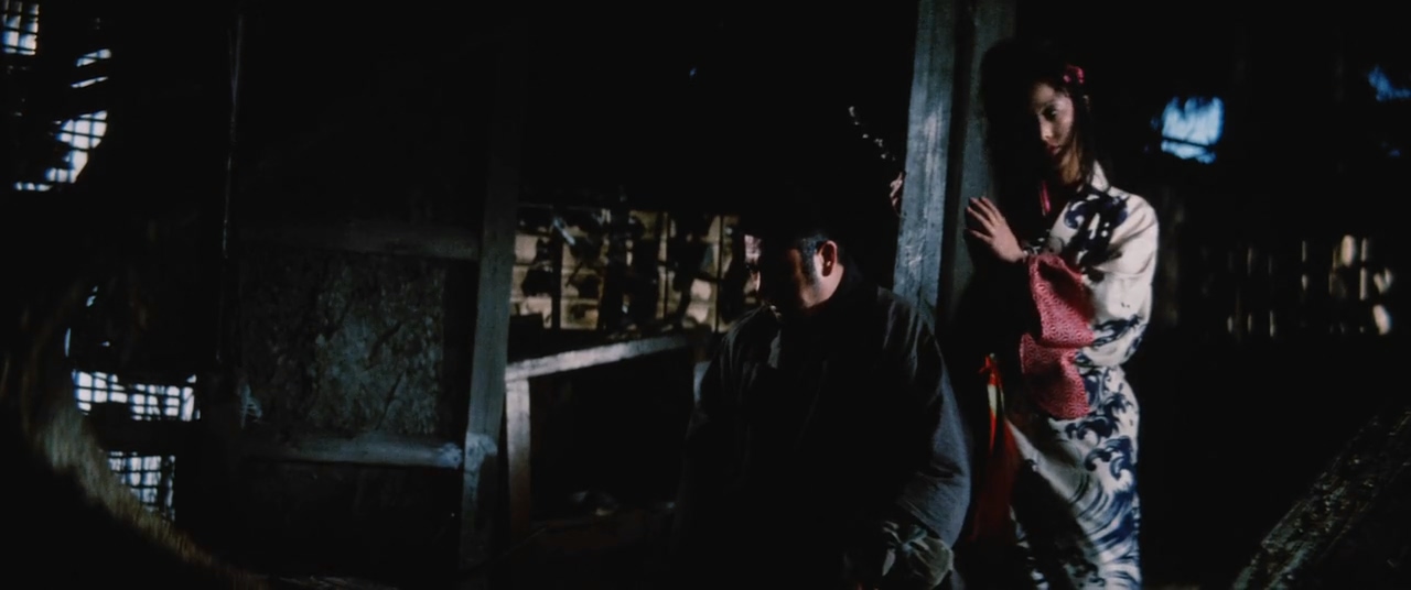 Shintarô Katsu and Rie Yokoyama in Zatoichi's Conspiracy (1973)