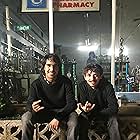 James and Moises Arias on the set of The King Of Staten Island