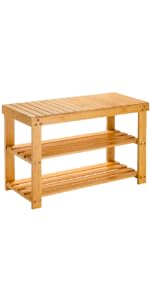 shoe rack bench bamboo PISRB1