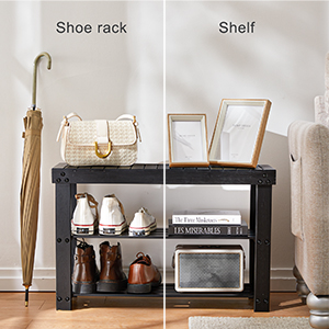 shoe rack for entryway storage bench