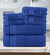 Elegant Comfort Luxury 6-Piece Towel Set, Premium Soft 100% Turkish Cotton, Three Line Popcorn De...