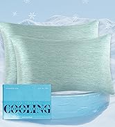 Elegant Comfort Premium Cooling Pillowcase Set for Hot Sleepers, 2-Piece Luxury Arc-Chill Pillowc...