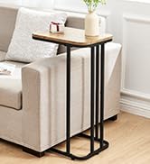 KJGKK C Shaped End Table, 27 Inches High Small Side Table for Sofa and Bed, Couch Table That Slid...