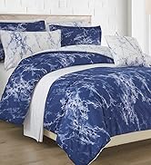 Elegant Comfort Reversible 10-Piece Comforter Set, Marble Print, Decorative Pillow and Fitted She...