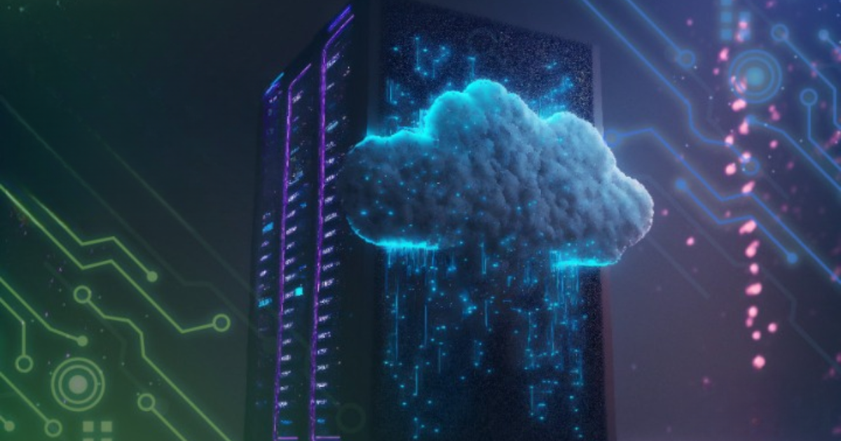 Virtual cloud on office building's side wall