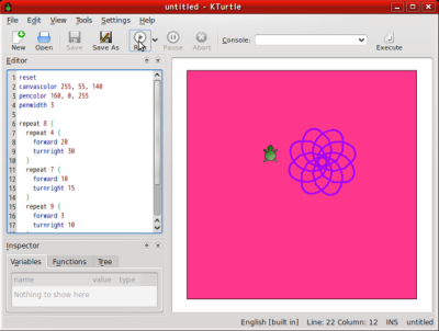図8 Logoインタプリタ「KTurtle」