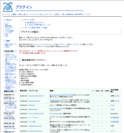 図6 TTBase公式のプラグイン紹介ページから配布ページを開くことが可能だ