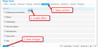 CS-Cart 3 pages and sections supported by Magic Zoom