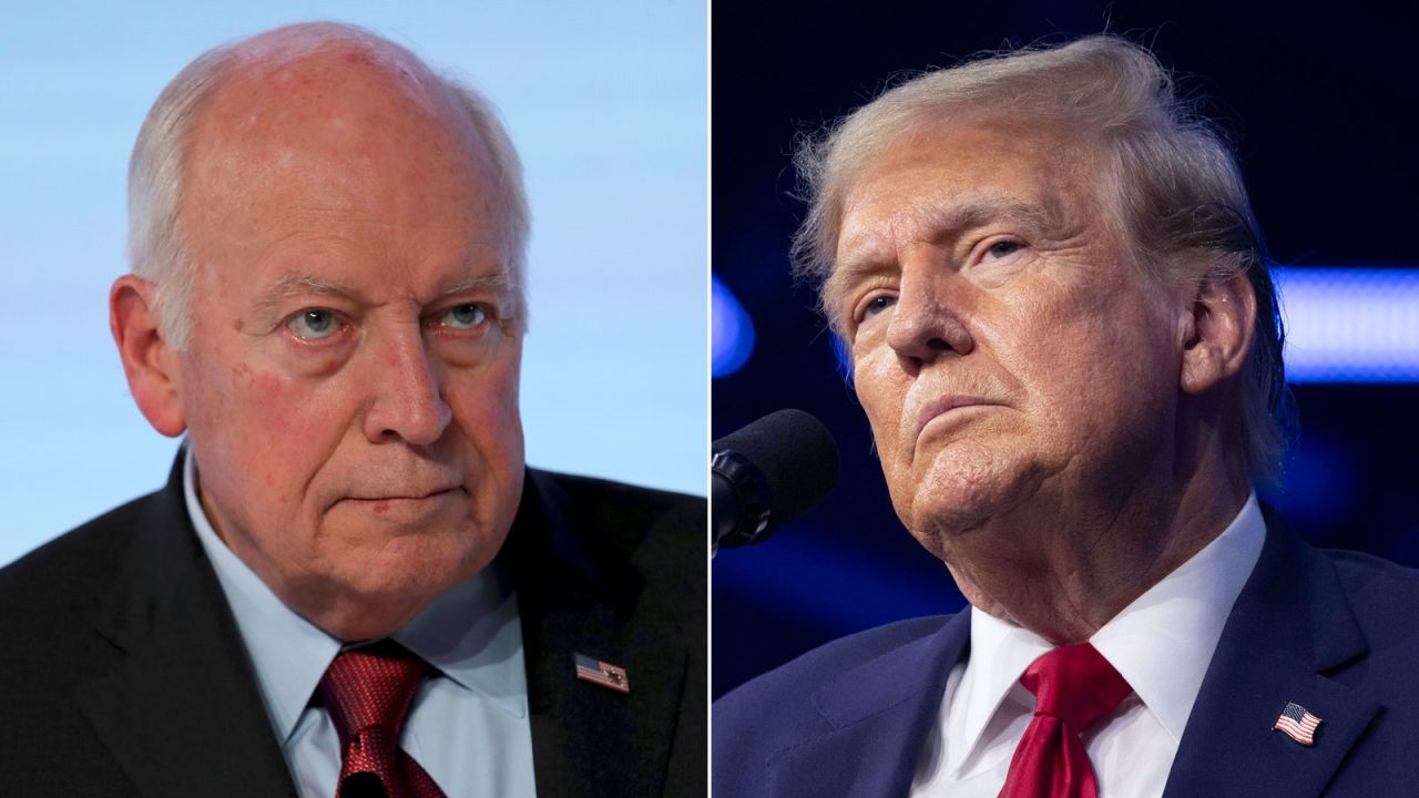 Former Vice President Dick Cheney, left, and former President Donald Trump.