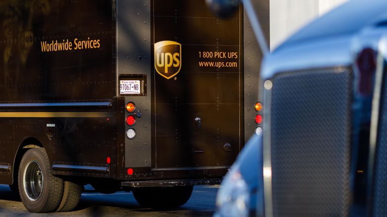 Delivery trucks parked outside a UPS hub in the Brooklyn borough of New York, US, on Friday, April 21, 2023. Part-timers and weekend drivers are expected to be among the key points of debate as the Teamsters and United Parcel Service Inc. begin talks this week on the largest collective bargaining agreement in the US, reports the Wall Street Journal. Photographer: Paul Frangipane/Bloomberg via Getty Images