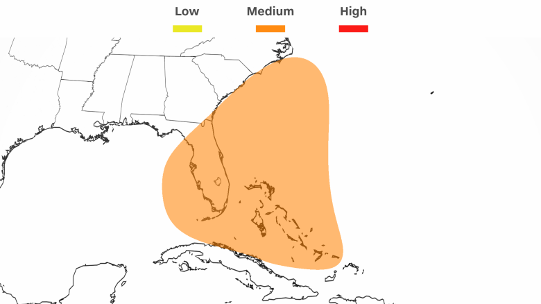 There&apos;s a medium chance for tropical development by this weekend near the Bahamas and southeastern US.