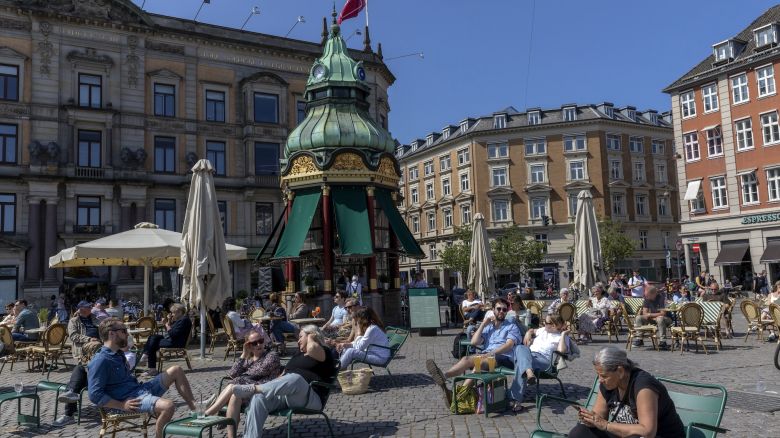 COPENHAGEN, DENMARK - JUNE 4: Outdoor cafe at Kongens Nytorv near Nyhavn on June 4, 2023 in Copenhagen, Denmark. (Photo by Ole Jensen/Getty Images)