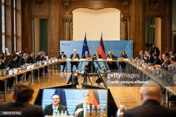 November 2023, Berlin: Robert Habeck , Federal Minister for Economic Affairs and Climate Protection, takes part in a European conference on...