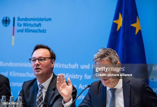 November 2023, Berlin: Robert Habeck , Federal Minister for Economic Affairs and Climate Protection, takes part in a European conference on...