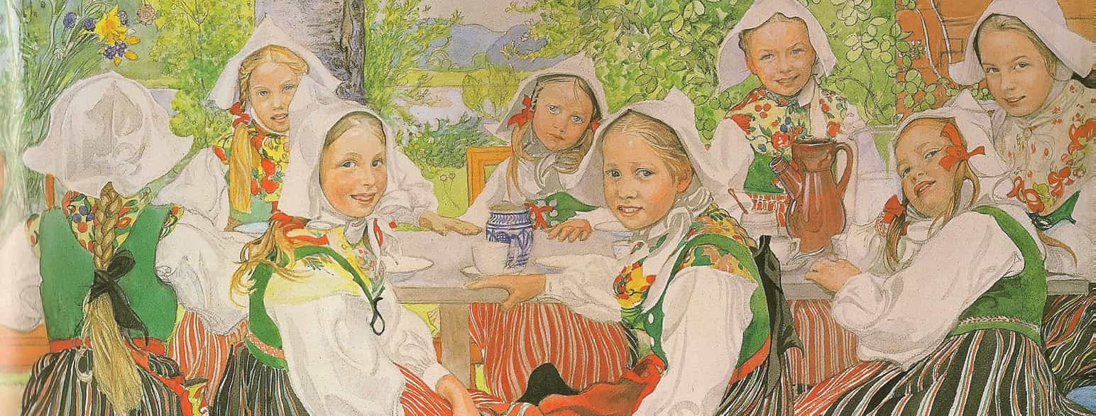 Udsnit af maleriet Kerstis födelsedag af Carl Larsson