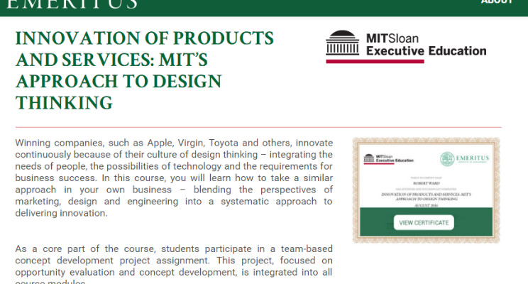 Review of "Innovation of Product and Services: MIT's Approach to Design Thinking" - Emeritus Institute of Management