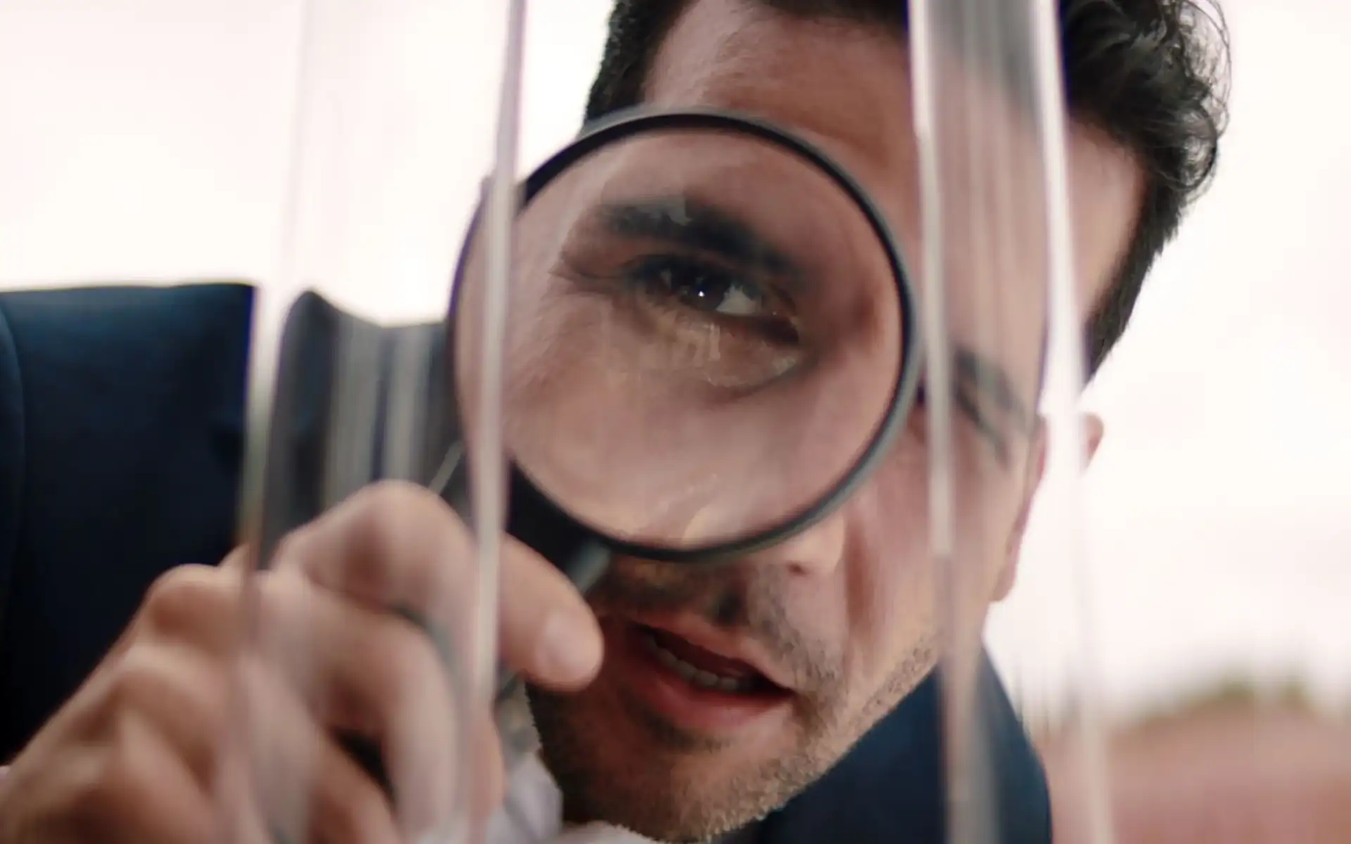 Man with a magnifying glass