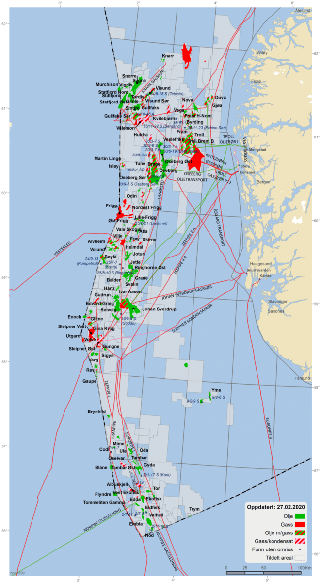 Felt og funn på norsk side i Nordsjøen