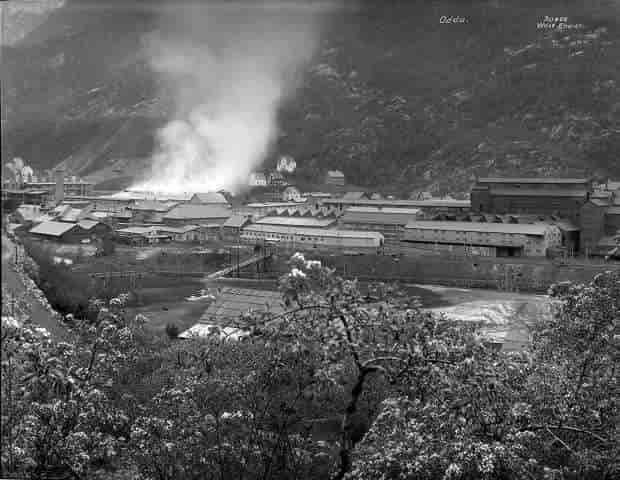 Odda Smelteverk, fotografert 1927