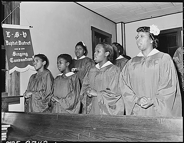 Kor i en amerikansk baptistkirke i 1945.