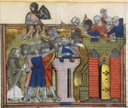 Maleri av korsfarernes erobring av Jerusalem i 1099. 