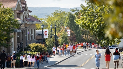 A large crowd during Homecoming weekend.