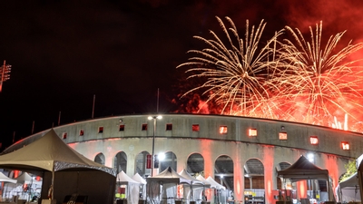 Fireworks over Schoellkopf stadium. 