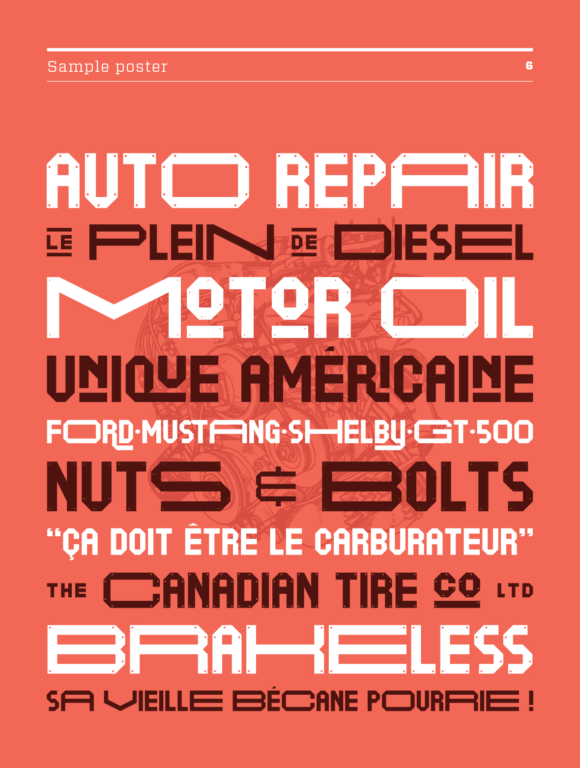 Motorless free font family Typeface Motor car scrap metal vintage sign Ford automotive   mechanics Vehicle